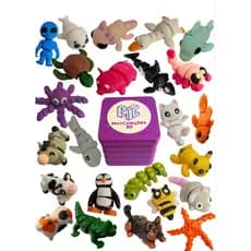 24 Miniaturas Bichinhos Impressão 3D Articulados Fidget Toys Colecionáveis com Brinde - Estojo ou + 4 Bichinhos