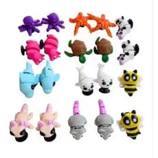kit 20 Pins Bottons Botons Babuches de Animais Fofos em Impressão 3D