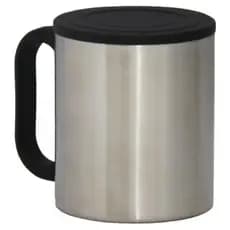 Kit 50 Caneca Inox 180ml Com Cabo E Tampa Resistente