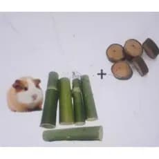 KIT BRINQUEDOS DE BAMBU NATURAL PARA ROEDORES