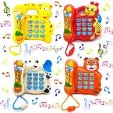 Brinquedo Musical Telefone de Girafinha Musical Infantil Criança Fone Com Luz Músicas e Sons Ótimo Brinquedo Educacional Infantil
