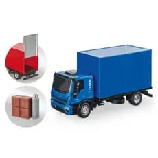 Carro Veículos de Brinquedo Caminhao de Brinquedo Iveco Tector Bau Com Acessorios Brinquedo Miniatura Escala 1/20 - Usual Brinquedos