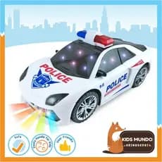 Brinquedo Bate Volta Carro de Policia Sirene Musical Menino Infantil Anda Mexe Movimento Emite Luzes Som Bate & Volta Criança Bebê