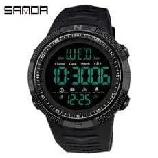 Sanda À Prova D 'Água Relógio Cronógrafo De Luxo Display Ledv