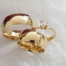 Par de alianças Casamento e Noivado 8mm Moedas antigas