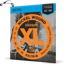 Encordoamento para Guitarra Daddario 010-046 EXL110-B Tensão Leve com 1ª Corda Mi Extra Jogo de cordas Para Guitarra Elétrica