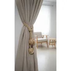 Prendedor de Cortina em Corda de Sisal | Par Artesanal Feito à Mão | Decoração Natural