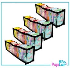KIT 4 COLMEIAS ORGANIZADORAS PP PRETA 10X8,5X35 (11 ESPAÇOS) - PUPILAR