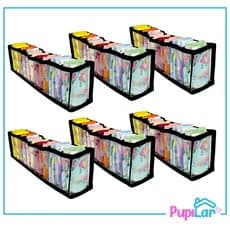 KIT 6 COLMEIAS ORGANIZADORAS PP PRETA 10X8,5X35 (11 ESPAÇOS) - PUPILAR