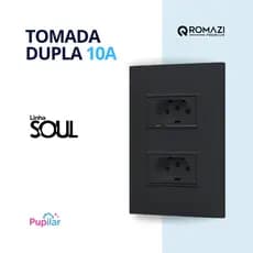 TOMADA DUPLA 10A LINHA SOUL PREMIUM - ROMAZI