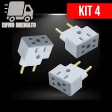 Kit 4 Adaptador de Tomada Benjamin BOB Esponja Universal 10A e 20A