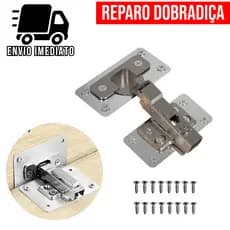 Placa Reparo para Dobradiça Armário Kit Reforço para Móveis MDF MDP e Gabinete TS