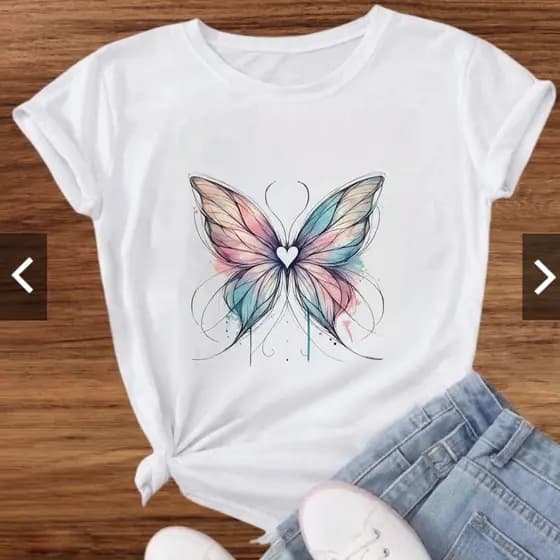 Camiseta T-shirt Feminina Blusa Borboleta de Cristal | Blusa Feminina | Moda Liberdade - |Recomeço