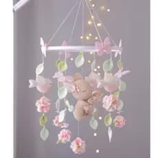 Decoração de quarto infantil menina Doce Mamãe coelhinha musical