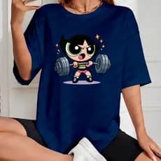 Camisa Docinho Camiseta Feminina Super Poderosas 100% Algodão Estampa Academia Blusão Treino