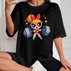 Camisa Feminina Florzinha Camiseta Super Poderosas Treino Academia 100% Algodão Premium