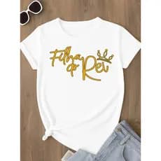 Camiseta Filha do Rei Feminina Evangélica Frase Fé em Deus Look Gospel