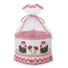 Porta Pão De Tecido Decorativo Para Mesa Posta Cesto De Pão Cozinha Café da Manhã Organizador filó