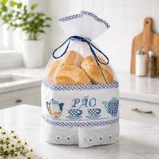 Cesto De Pão Redondo Porta Pão De Tecido