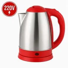 Chaleira Eletrica 220V Jarra Cor Vermelha Inox  2.0 Litros Garrafa 1500w