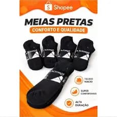 Dúzia Pacote De Meia Altomax 12 Pares Cano Curto Preta