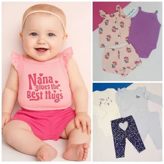 Conjuntos Trios bebê menina Original Roupa infantil enxoval 3 a 24 meses