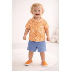 Trio conjunto verão Original Roupa de calor infantil Bebê menino 3 meses a 5 anos