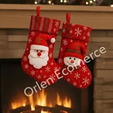 KIT DE 4pcs Meias De Natal De Linho De Tamanho Grande Para A Festa Decoração De Lareira !