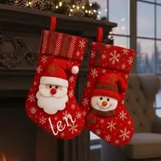 KIT COM 4 Bota Natalina Natal Decoração Meias Botas Decorativas Boneco De Neve , Rena , Papai Noel enfeite Natalino