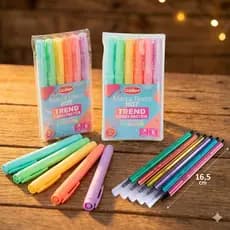 Kit com 6 marca texto + 6 canetas ponta fina tons pastel escolar volta as aula desenho faculdade escritório