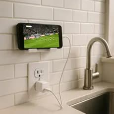 Suporte de Parede para Celular – Assista e Carregue em Qualquer Lugar da Casa