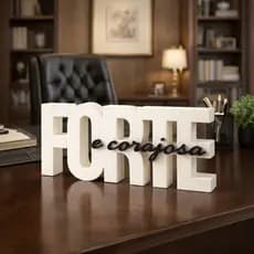 Novo Letreiro Decorativo decoração sala Forte e Corajosa  Presente dia das mãe para Mulheres de Fé Minimalista luxuoso