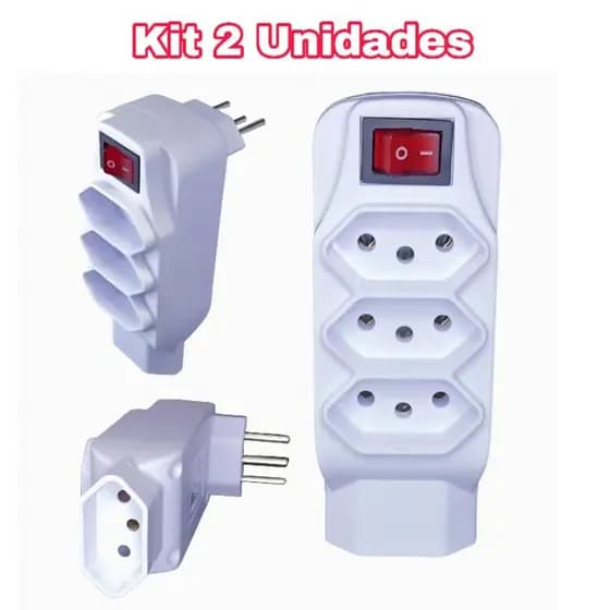 2 Protetor De Tomada Inteligente 4 Tomadas 10 Amperes Bivolt