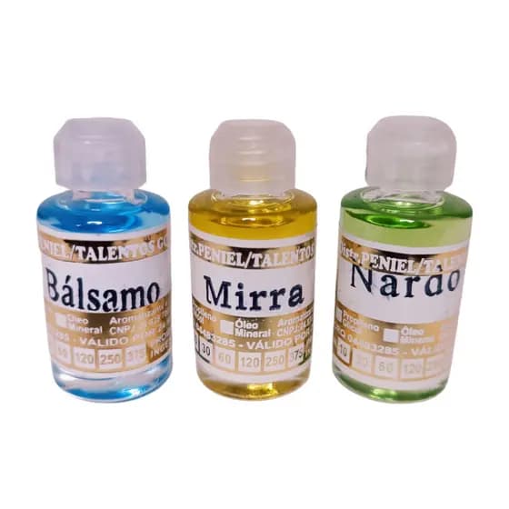 3 Óleo De Oração Unção Evangélica 10ml Cada Frasco