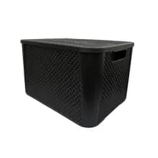 kit 02 Caixa Organizadora Rattan 42 litros Organize com Estilo em Casa e Escritório