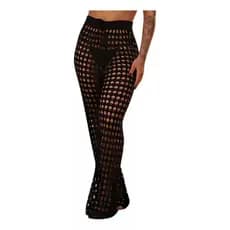 Calça Saída de Praia Tricot Crochê Tendência Moda Feminina / Calça Pantalona Praia Tricô Verão