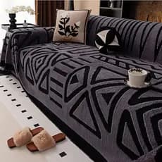 Capa De Sofá Antiderrapante Chenille Curta Pelúcia Manta Para Sofa Para 2-3 Lugares Geométrica Moderna Sofa Cover