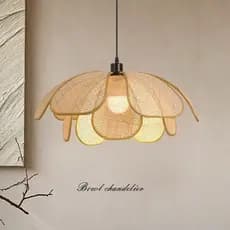 Luminária Pendente De Pétala Retrô Com Abajur De Flor , Lustre Estético Estilo Japonês Wabi sabi Para Balcão De Bar , Sa