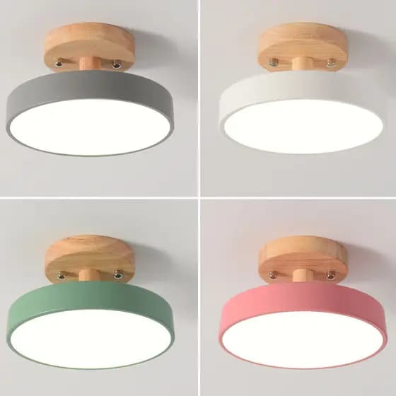 OIMI Minimalista Madeira Macaron Luminárias De Teto Abajur Para Quarto Corredor Lâmpada De Teto Banheiro Vestiário