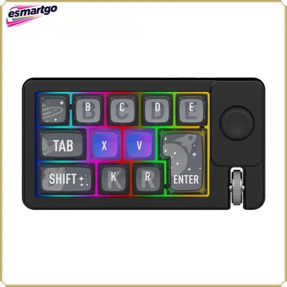 ICEDI W910 Mini Teclado Mecânico De 3 Modos Almofada Macro Trocável A Quente De 12 Teclas Com Luz De Fundo RGB Para Atal