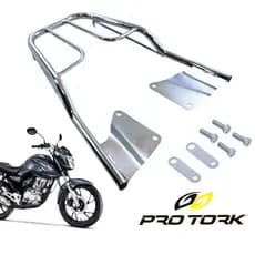 Bagageiro Pro Tork Modelo Sansão Cromado Titan Fan Start 160 2024 e 2025