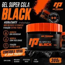 GEL SUPER COLA BLACK ALTA FIXAÇAO NAO RESSECA OS FIOS AÇAO HIDRATANTE