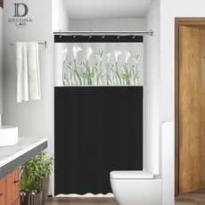 Cortina Box em PVC Estampada Para Banheiro Anti Mofo Com Ganchos