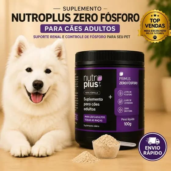 Suplemento para Cães Adultos 100g Suporte Renal, Controle de Fósforo Vitaminas e minerais de alta absorção Nutroplus