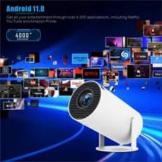 Projetor HY400 Wi-fi Portátil Android Bluetooth Pro Smart 4K HD HDMI Cinema Espelhamento celular