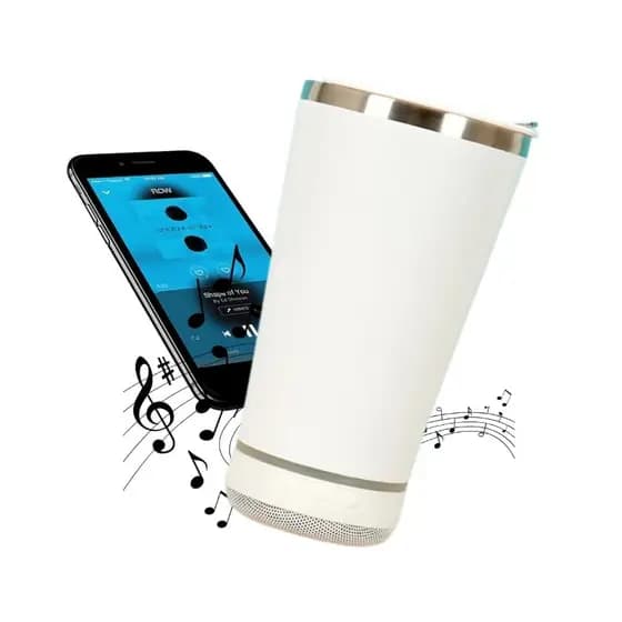 Copo térmico 420mml Bluetooth com Alto-Falante Reprodução de Música e Som Integrado