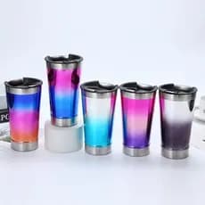 COPO TÉRMICO Original STAR THERM TITANIO Brilhante Inox C/ TAMPA e Abridor 473ml Para Bebid