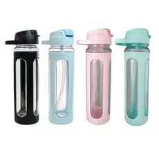 Garrafa De Água Com Canudo Alça Squeeze Bico Plástico 650ML