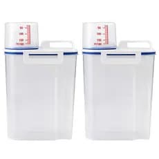 Kit 2 Potes Herméticos Com Medidor 2,5L Arroz Grãos Ração