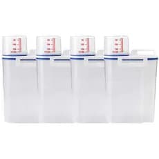 Kit 4 Potes Herméticos Com Medidor 2,5L Arroz Grãos Ração